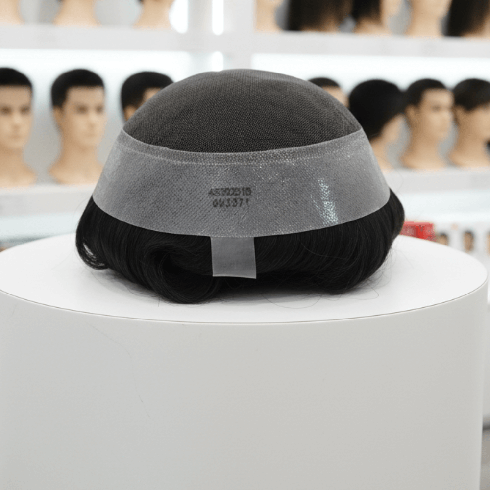 Natural Lace Men's Toupee - 100% Indian Human Hair for Professional Look