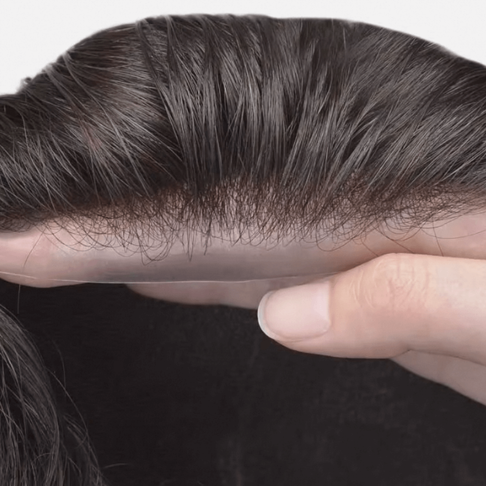 Natural Lace Men's Toupee - 100% Indian Human Hair for Professional Look
