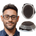 Natural Lace Men's Toupee - 100% Indian Human Hair for Professional Look