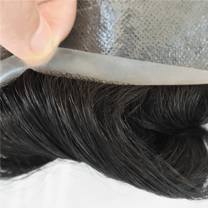Natural Lace Men's Toupee - 100% Indian Human Hair for Professional Look