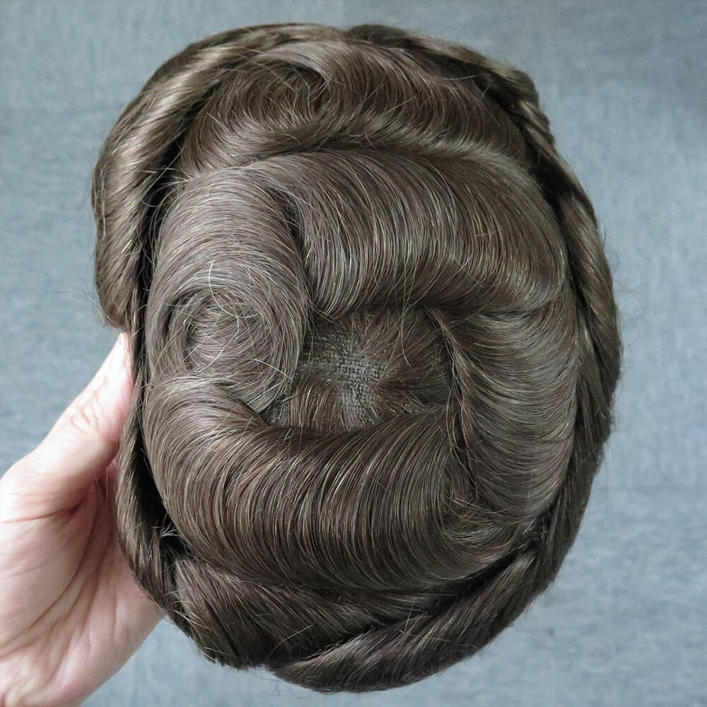 French lace front and center,thin skin back&sides BELLA 8"X10"